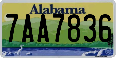 AL license plate 7AA7836