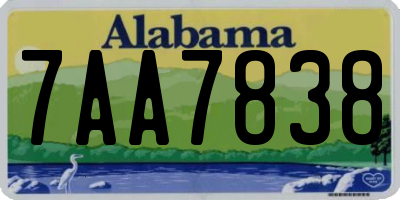 AL license plate 7AA7838