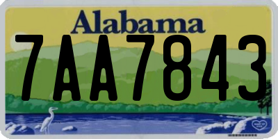 AL license plate 7AA7843