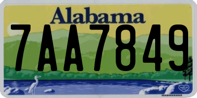AL license plate 7AA7849
