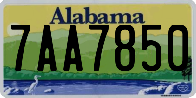 AL license plate 7AA7850