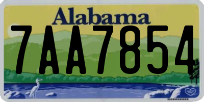 AL license plate 7AA7854