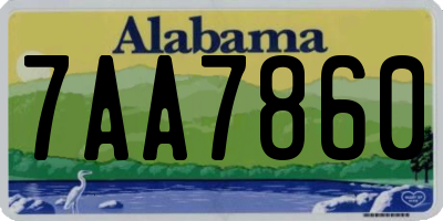 AL license plate 7AA7860
