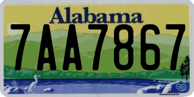 AL license plate 7AA7867