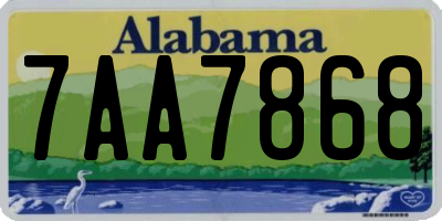 AL license plate 7AA7868
