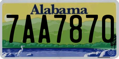 AL license plate 7AA7870