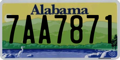 AL license plate 7AA7871