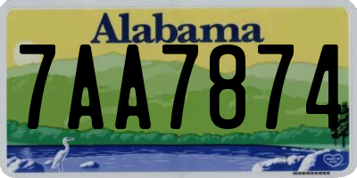 AL license plate 7AA7874