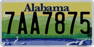 AL license plate 7AA7875