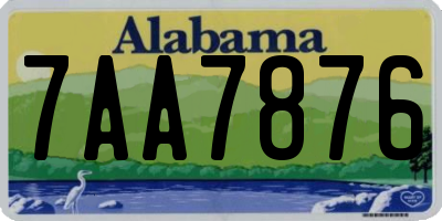 AL license plate 7AA7876