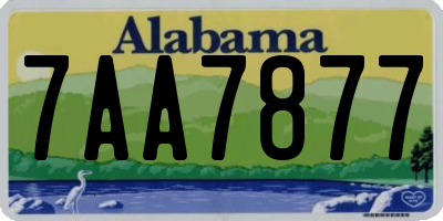 AL license plate 7AA7877