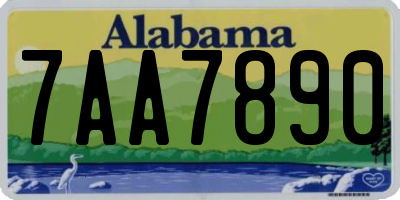 AL license plate 7AA7890