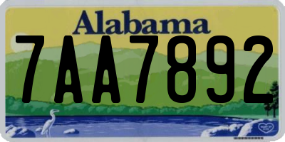 AL license plate 7AA7892