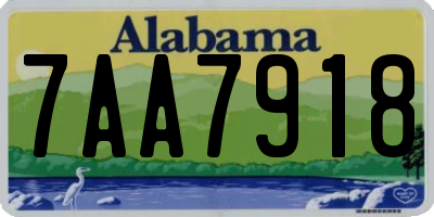 AL license plate 7AA7918