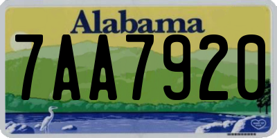 AL license plate 7AA7920