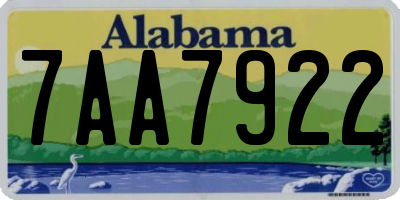 AL license plate 7AA7922