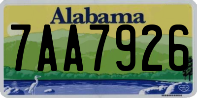 AL license plate 7AA7926