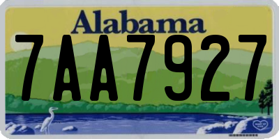 AL license plate 7AA7927