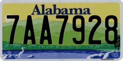 AL license plate 7AA7928