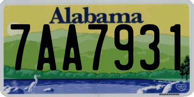AL license plate 7AA7931