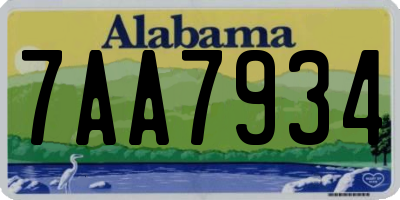 AL license plate 7AA7934