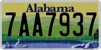AL license plate 7AA7937