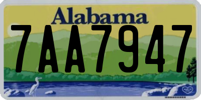 AL license plate 7AA7947
