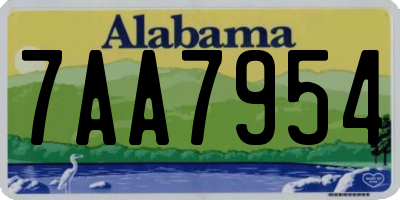 AL license plate 7AA7954