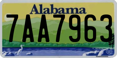 AL license plate 7AA7963