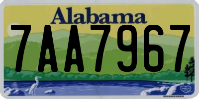AL license plate 7AA7967