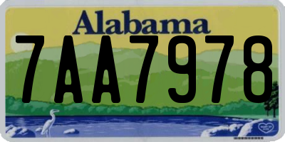 AL license plate 7AA7978