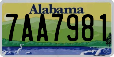 AL license plate 7AA7981