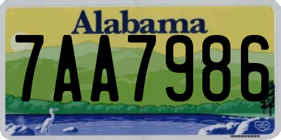 AL license plate 7AA7986