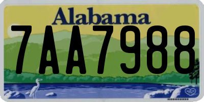 AL license plate 7AA7988