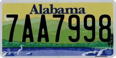 AL license plate 7AA7998