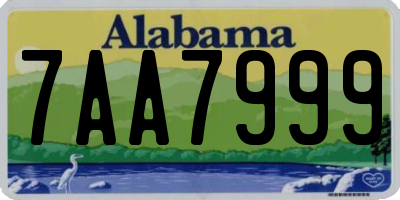 AL license plate 7AA7999