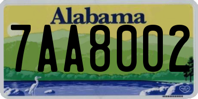 AL license plate 7AA8002