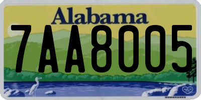 AL license plate 7AA8005