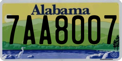 AL license plate 7AA8007