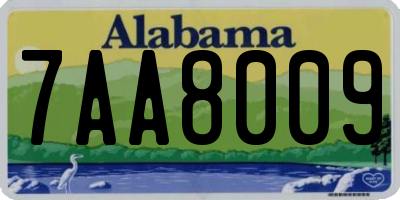 AL license plate 7AA8009