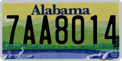 AL license plate 7AA8014