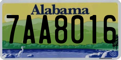 AL license plate 7AA8016