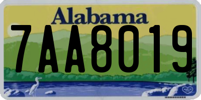 AL license plate 7AA8019