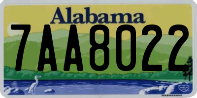 AL license plate 7AA8022