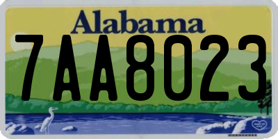 AL license plate 7AA8023