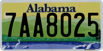 AL license plate 7AA8025