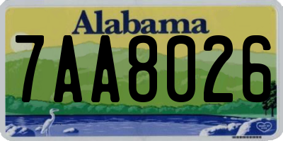 AL license plate 7AA8026