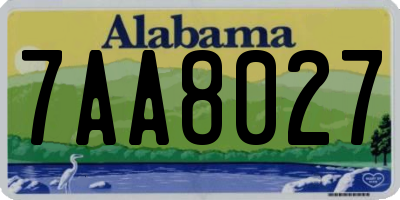 AL license plate 7AA8027