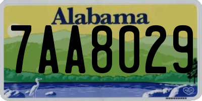 AL license plate 7AA8029