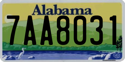 AL license plate 7AA8031